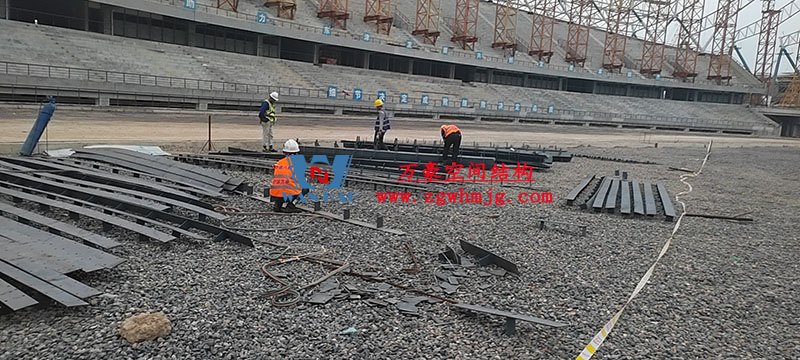 襄陽奧體中心膜結構工程開始施工