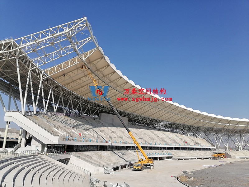 襄陽奧體中心膜結構工程接近尾聲 襄陽奧體中心膜結構工程接近尾聲