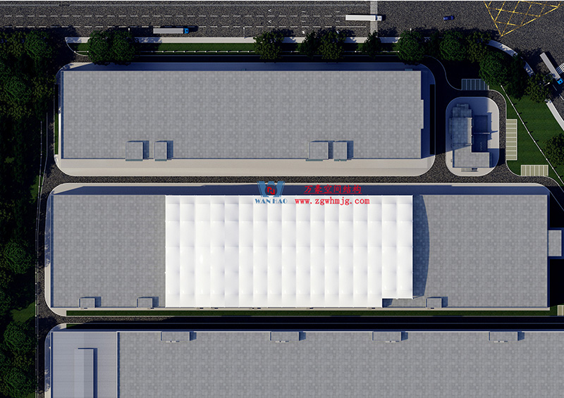 浙江真愛毯業科技有限公司廠房三屋面膜結構工程完工大吉！