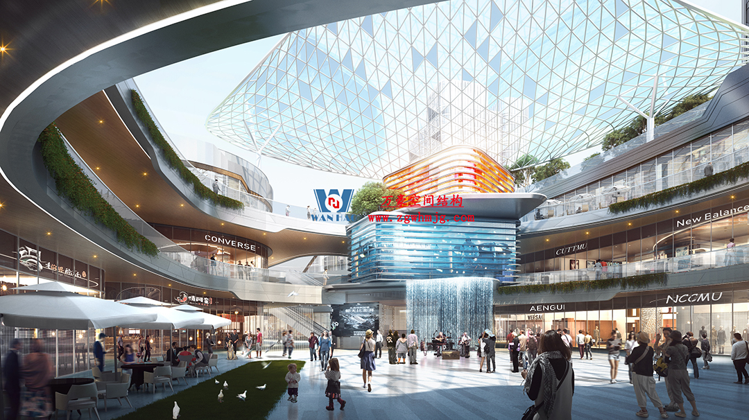 組合型創(chuàng)意消費空間|紹興華發(fā)金融活力城ETFE膜結(jié)構商業(yè)天幕