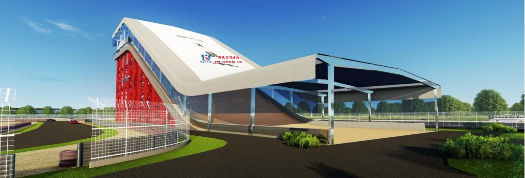 比亞迪紹興嵊州賽車場干拔沙坡觀景平臺鋼膜結構