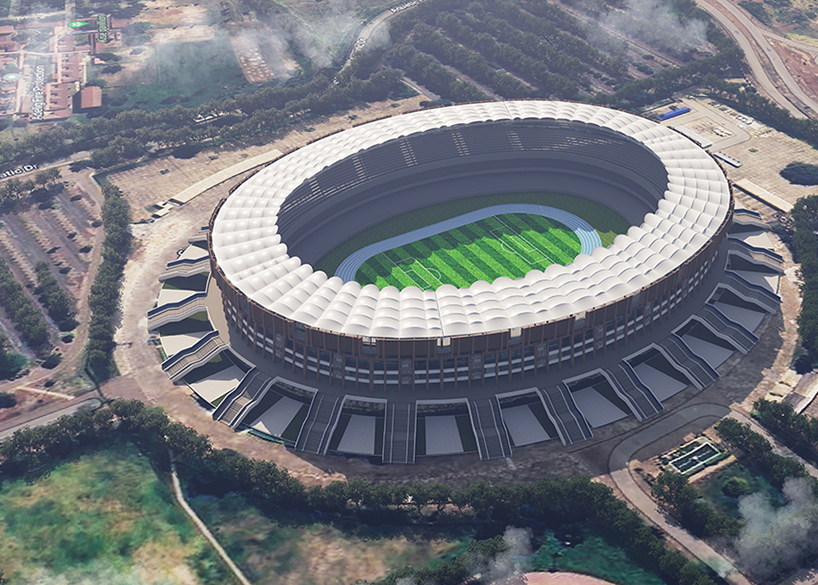 非洲杯肯尼亞體育場PTFE鋼膜結(jié)構(gòu)屋面項目